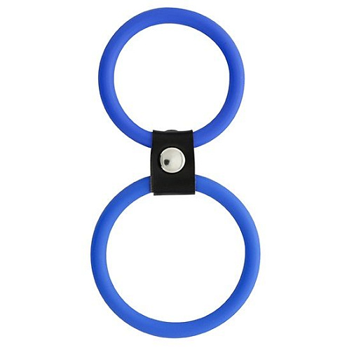 Синее двойное эрекционное кольцо Dream Toys Dual Rings Blue 20026