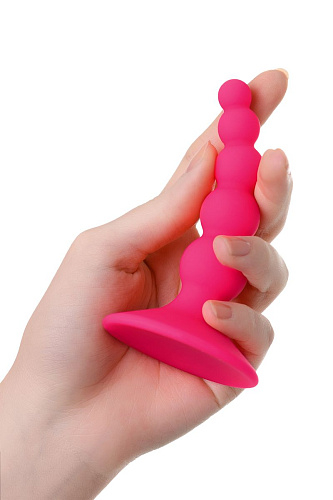 Розовая анальная втулка POPO Pleasure «Шарики» 731334 (10 см)