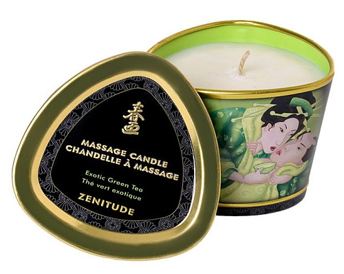 Массажная свеча с ароматом зелёного чая Shunga Exotic Green Tea  4511