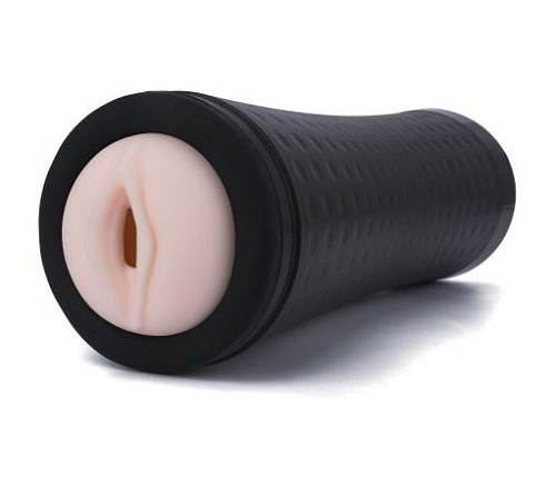 Чёрный мастурбатор в тубе с вибрацией и голосовым сопровождением Svakom Valerie Z17