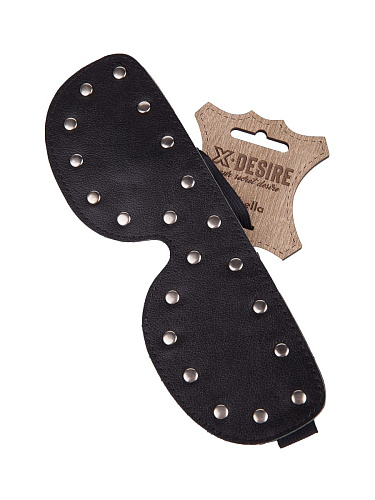 Чёрная кожаная маска на глаза с заклепками Sitabella 3082-1