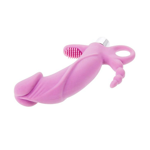 Розовый вибромассажёр для стимуляции точки G, клитора и анальной зоны Baile BI-040026-0101 (13,2 см)