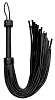 Чёрная многохвостая гладкая плеть Shots Media BV Heavy Leather Tail Flogger PAI005BLK (76 см)
