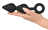 Чёрный анальный стимулятор с кольцом Orion 0533157 (20 см)