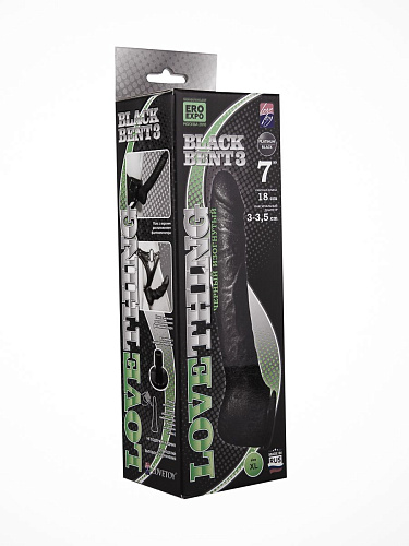 Чёрная фаллическая насадка LOVETOY (А-Полимер) BLACK BENT 3 132604 (18 см)