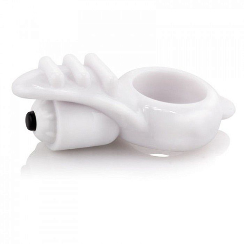 Белое кольцо на пенис с клиторальным стимулятором Screaming O ORBIT ORBT-110