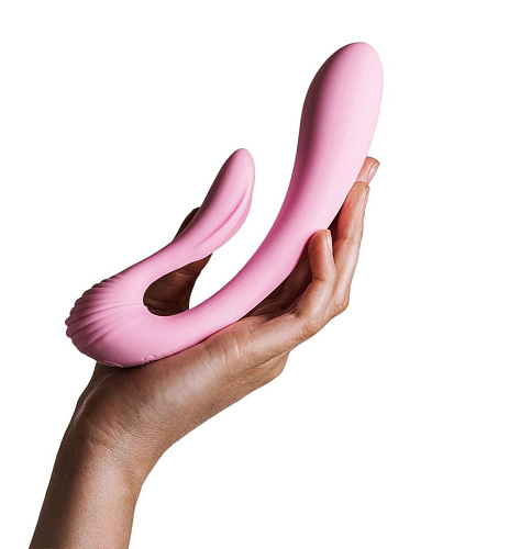 Розовый вибромассажёр с гибким клиторальным отростком Adrien Lastic G-wave 10891 (18 см)