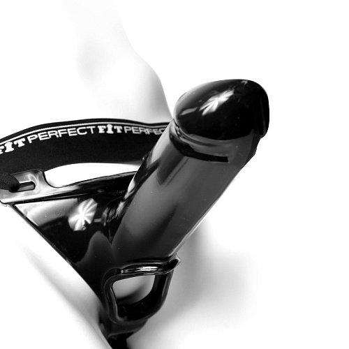 Фаллопротез чёрного цвета Perfect Fit Brand Perfect Fit Armour Knight XL   SN-07B