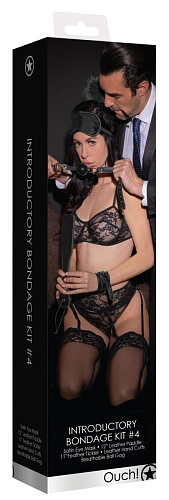 Чёрный игровой набор БДСМ Shots Media BV Introductory Bondage Kit №4 OU367BLK