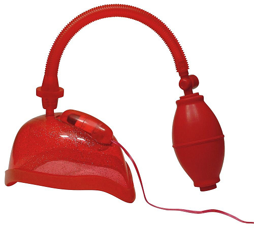 Вагинальная вакуумная помпа красного цвета с вибрацией Orion 0564915