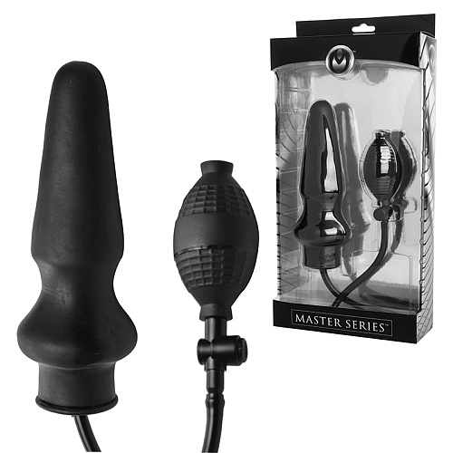Чёрная надувная анальная пробка XR Brands Masters Expand XL Inflatable Butt Plug AD782 (20,3 см)