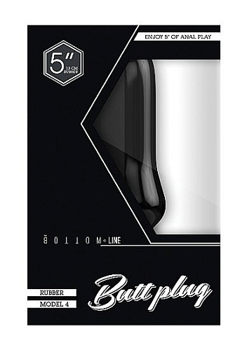 Чёрный анальный стимулятор обтекаемой формы Shots Media BV Bottom Line Model 4 BTM014BLK (13 см)