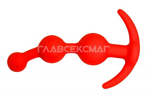 Оранжевая анальная цепочка из 3 звеньев Главсексмаг GSM101026 (13 см)