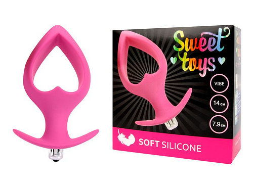 Розовая анальная вибровтулка в форме сердечка Bior toys ST-40175-6 (14 см)