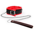 Красно-чёрный ошейник с ремешком на металлическом поводке Bior toys NTB-80546