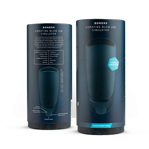 Серый мастурбатор EDC Wholesale Vibrating Blowjob Simulator BON034