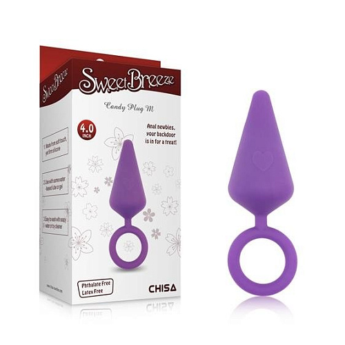 Фиолетовая анальная пробка с кольцом Chisa Candy Plug M CN-101486489 (10,1 см)