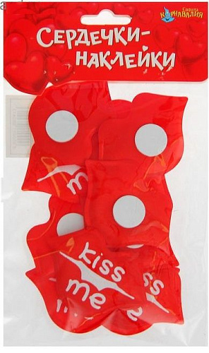 Набор наклеек красного цвета Сима-Ленд «Поцелуй» 1196041 (12 шт)