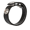 Чёрная кожаная утяжка для пениса California Exotic Novelties Leather 3-Snap Ring SE-1411-03-2