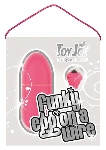 Розовое виброяйцо Toy Joy FUNKY EGG ON A WIRE 3006010031 (7,5 см)