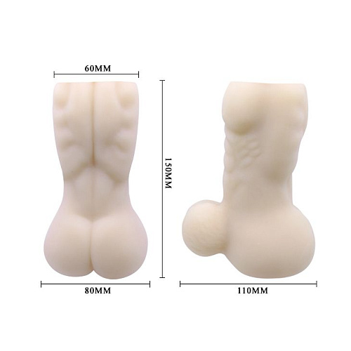 Мастурбатор-анус с мужским торсом и мошонкой Baile Back Spirit  BM-009177-1002