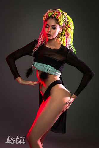 Зажимы на соски с черным пухом Lola toys Euphoric 1131-01lola