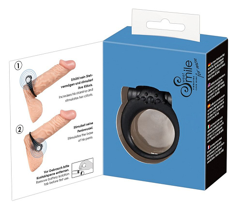 Чёрное виброкольцо для пениса Orion Stayer 05848780000