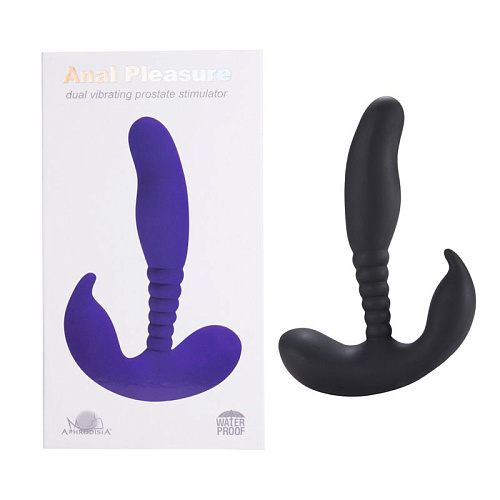 Чёрный стимулятор простаты Howells Anal Pleasure Dual Vibrating Prostate Stimulator 182016Black (13,5 см)
