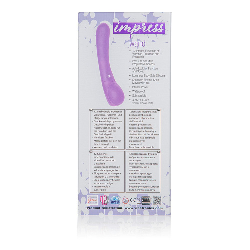 Фиолетовый вибромассажёр California Exotic Novelties Impress Wand SE-4410-14-3 (12 см)
