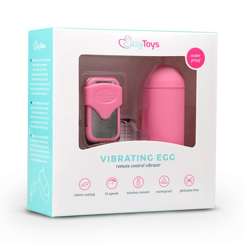 Розовое виброяйцо с пультом ДУ EDC Wholesale Easytoys Vibration Egg ET291PNK