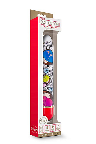 Яркий вибромассажёр с принтом Blush Novelties Play Flirty BL-14408 (17,8 см)