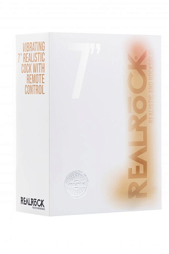 Телесный вибратор-реалистик Shots Media BV Vibrating Realistic Cock 7 With Scrotum REA002SKN (18 см)