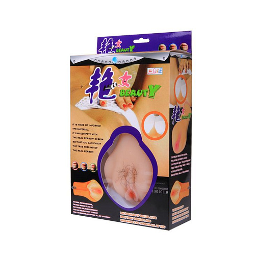 Мастурбатор-вагина телесного цвета с вибрацией и волосками Baile BEAUTY BM-009087