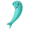 Бирюзовый вакуум-волновой стимулятор клитора с вибрацией ToyFa Dolphin 119002