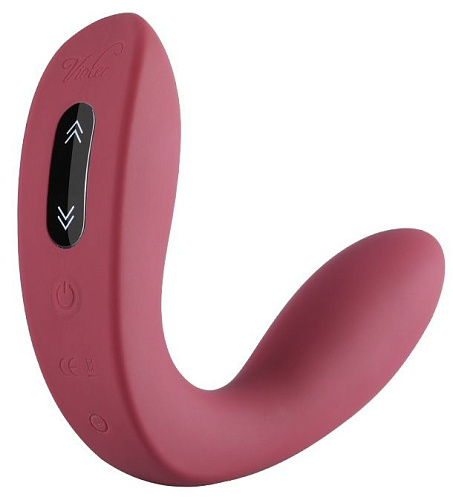 Малиновый вибромассажёр с пультом ДУ Viotec HERCULES 1813P1