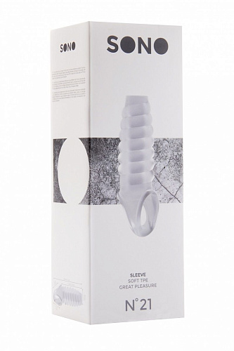 Прозрачная насадка на пенис с открытой головкой Shots Media BV SONO №21 SON021TRA