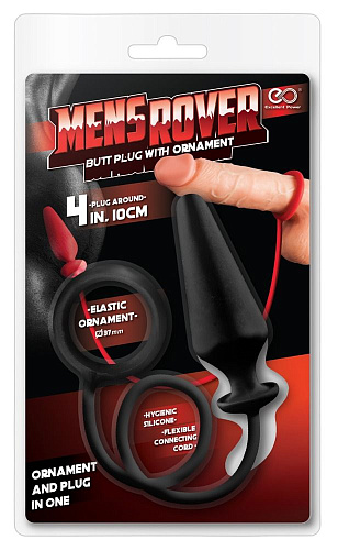 Чёрное эрекционное кольцо с анальным плагом NMC Mens Rover 0533416