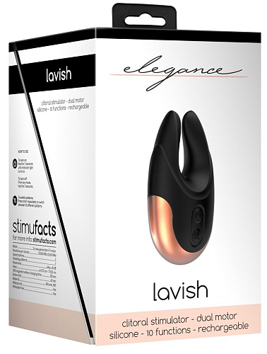 Чёрный клиторальный стимулятор Shots Media BV Lavish ELE007BLK (8,9 см)