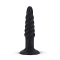 Анальная пробка со спиралевидным рельефом в чёрном цвете Dream Toys MENZSTUFF SPIRAL PLUG BLACK 21182 (11,5 см)