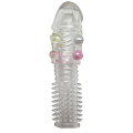 Прозрачная насадка с шипиками и бусинами Play Star NC-248 (14,5 см)