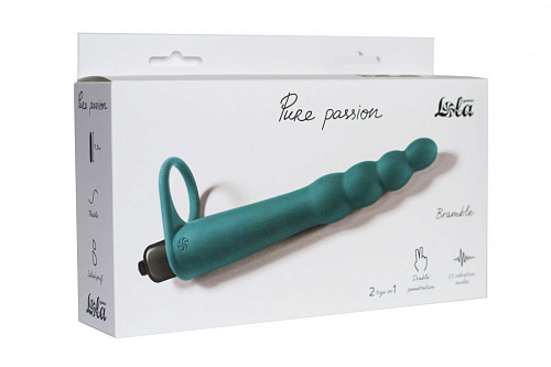Зелёная вибронасадка для двойного проникновения Lola toys Bramble 1201-03lola (16,5 см)