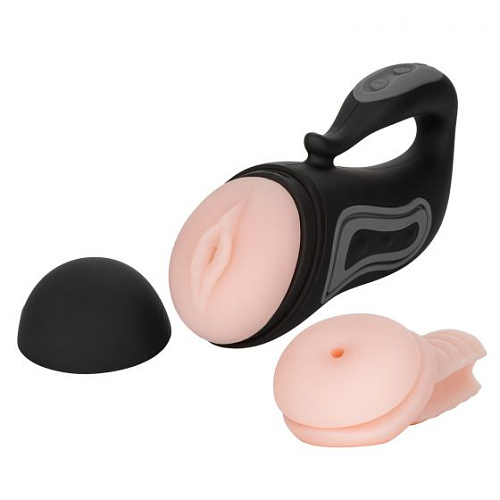 Перезаряжаемый вибромастурбатор с двумя сменными вставками California Exotic Novelties Optimum Power Grip-N-Stroke SE-0857-50-3