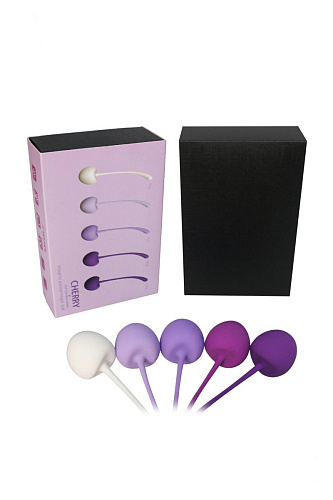 Разноцветный набор из 5 вагинальных силиконовых шариков S-HANDE CHERRY SHD-011