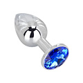Мини-плаг из стали с синим кристаллом Erotic Fantasy Blue Space EF-HM-001 (6,5 см)