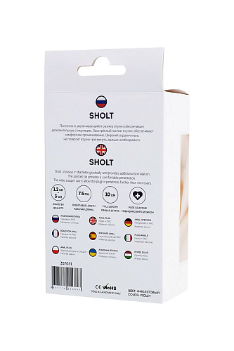 Фиолетовая анальная втулка ToyFa Sholt 357031 (10 см)