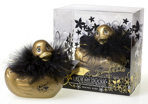 Золотистый массажёр-уточка Big Teaze Toys I Rub My Duckie Paris Gold Travel Size 10149