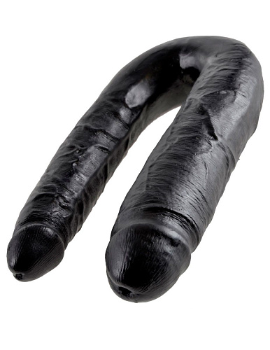 Чёрный двусторонний фаллоимитатор Pipedream U-Shaped Large Double Trouble PD5515-23 (44,4 см)