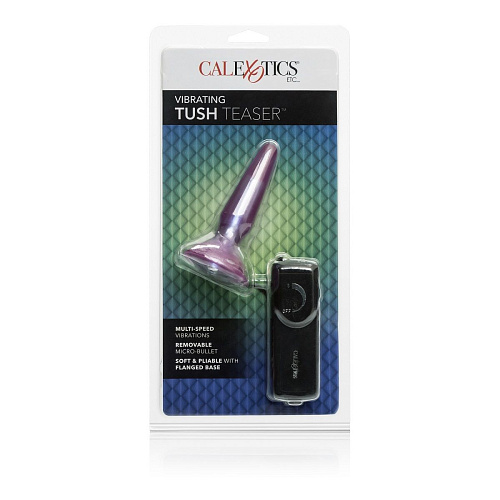 Фиолетовая анальная пробка California Exotic Novelties Tush Teaser с вибрацией SE-0419-14-2 (9 см)