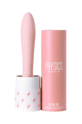 Розовый силиконовый вибратор с электростимуляцией ToyFa GALVANI VIBE 796001 (21 см)