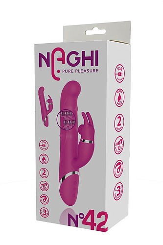 Розовый вибратор-кролик Tonga NAGHI NO.42 RECHARGEABLE DUO VIBRATOR 530042 (24 см)